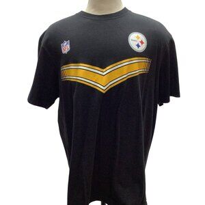 Reebok NFL Pittsburgh Steelers Black T-Shirt Mens XXL 100% Cotton Logo Graphic T